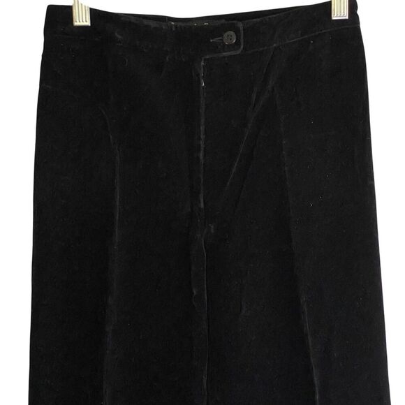 Franck Olivier Paris Pants Womens 40 Black Velvet Wide Leg High Rise France 90s - Picture 3 of 6